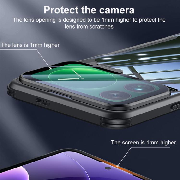 For Xiaomi 17 Blade Transparent Full Coverage Lens Holder Shockproof Phone Case - Graphite Black