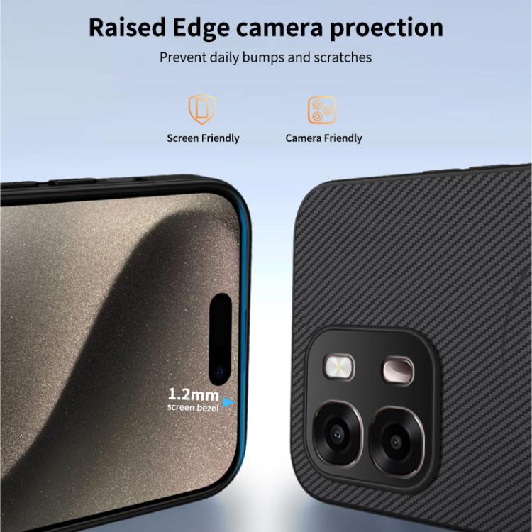 For OPPO A6x 4G / 5G WANLONFENG TQ Series Magnetic Carbon Fiber Texture PC Hybrid TPU Phone Case