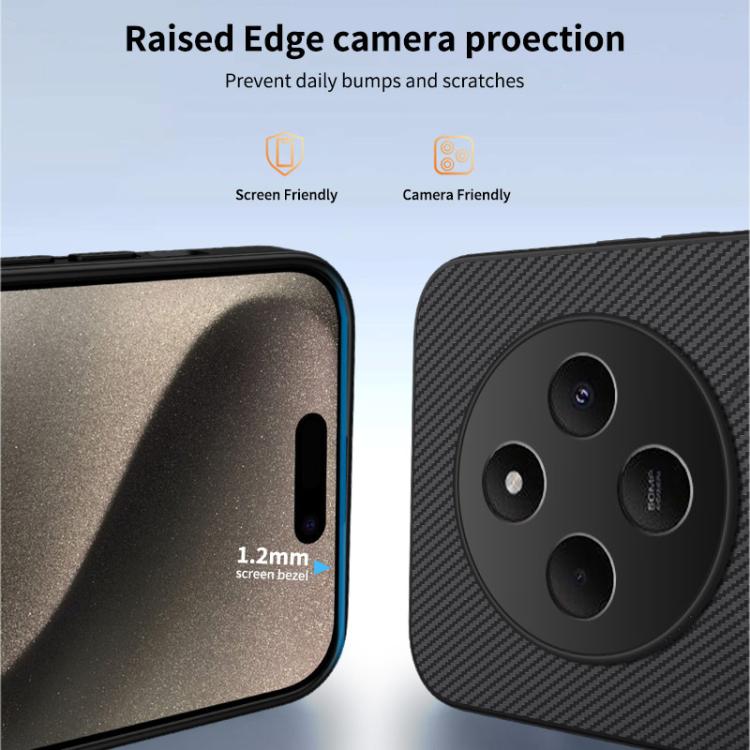 For Redmi 14C 4G / 14R 5G WANLONFENG TQ Series Magnetic Carbon Fiber Texture PC Hybrid TPU Phone Case