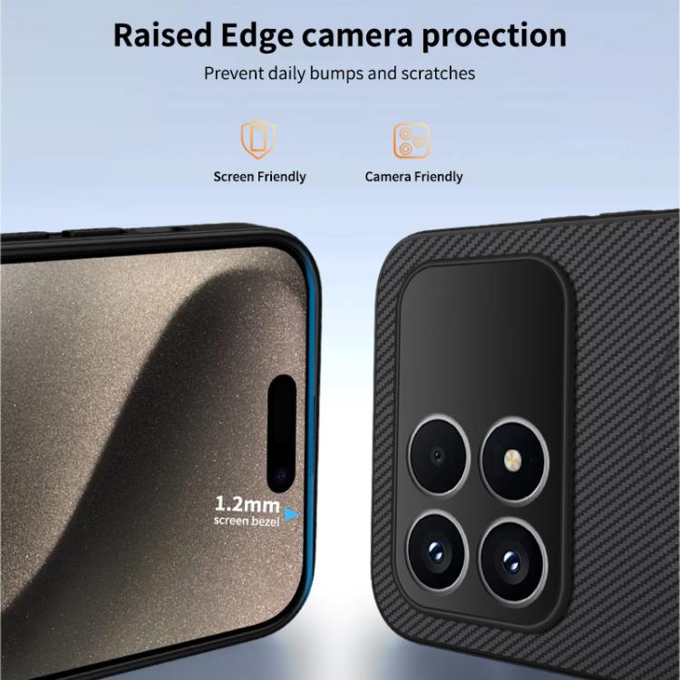 For Redmi K90 5G / Poco F8 Pro WANLONFENG TQ Series Magnetic Carbon Fiber Texture PC Hybrid TPU Phone Case