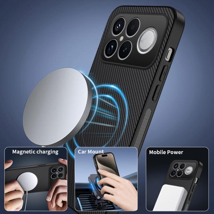 For Redmi K90 Pro Max 5G / Poco F8 Ultra WANLONFENG TQ Series Magnetic Carbon Fiber Texture PC Hybrid TPU Phone Case