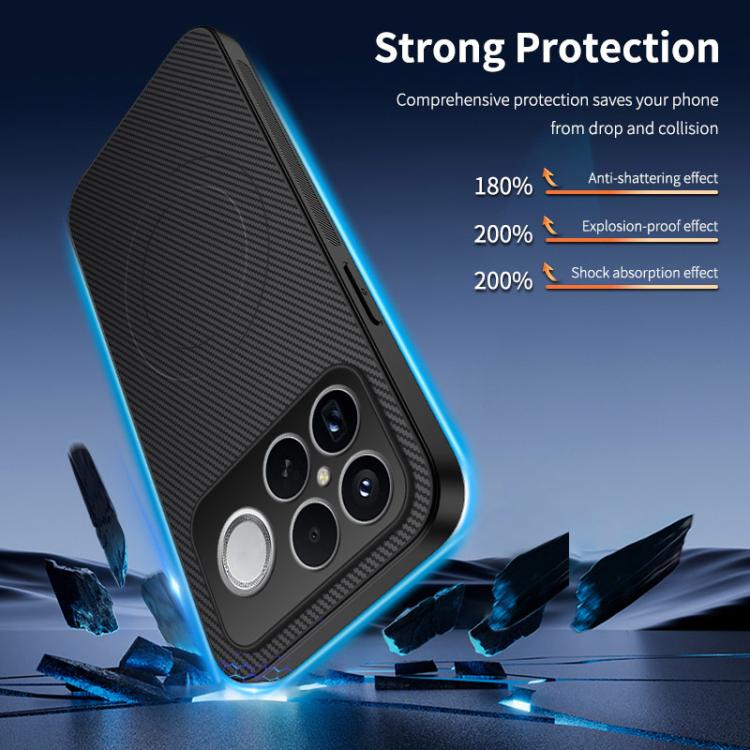 For Redmi K90 Pro Max 5G / Poco F8 Ultra WANLONFENG TQ Series Magnetic Carbon Fiber Texture PC Hybrid TPU Phone Case