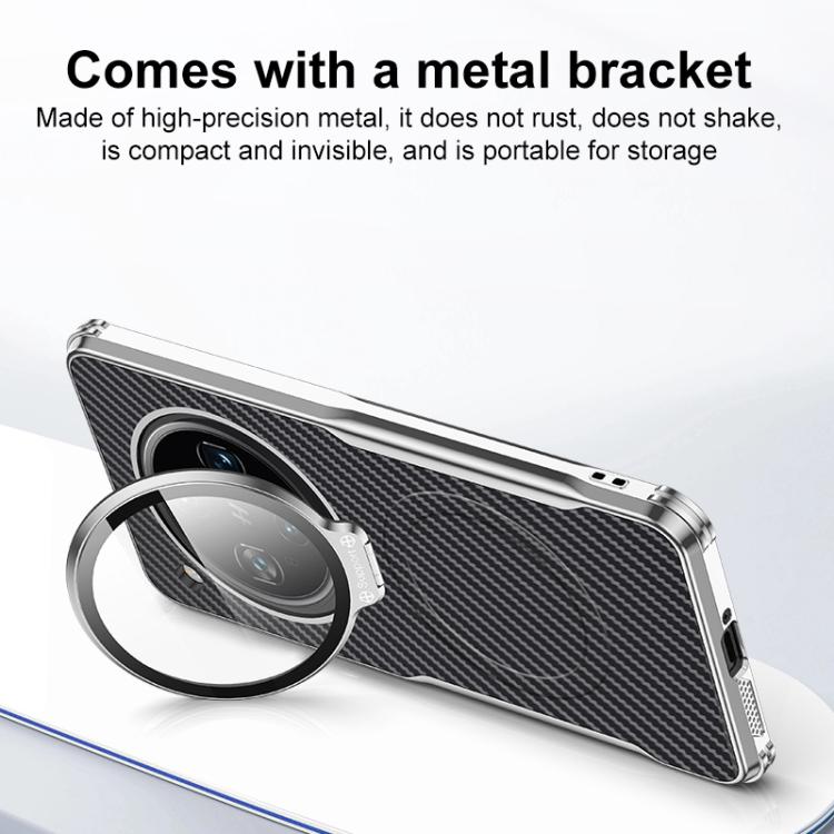For OPPO Find X8 Ultra Carbon Fiber Textured Electroplated Lens Holder Magnetic Phone Case