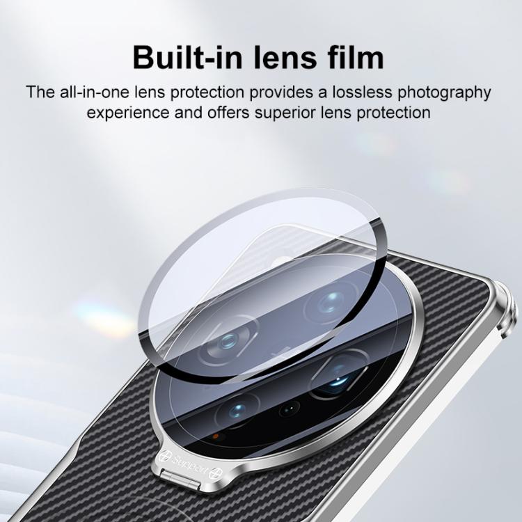 For OPPO Find X8 Ultra Carbon Fiber Textured Electroplated Lens Holder Magnetic Phone Case
