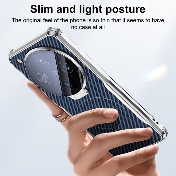 For OPPO Find X8 Ultra Carbon Fiber Textured Electroplated Lens Holder Magnetic Phone Case
