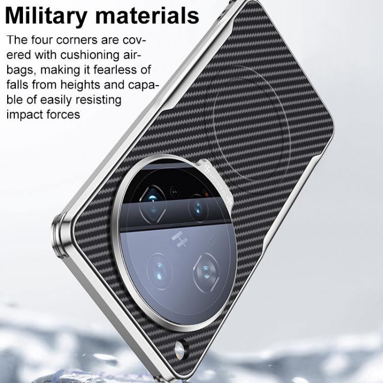 For OPPO Find X8 Ultra Carbon Fiber Textured Electroplated Lens Holder Magnetic Phone Case