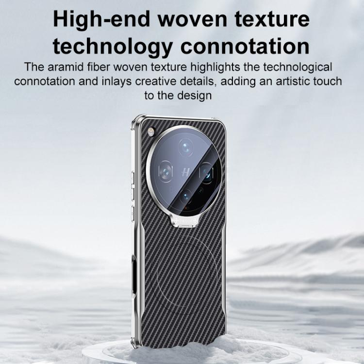 For OPPO Find X8 Ultra Carbon Fiber Textured Electroplated Lens Holder Magnetic Phone Case