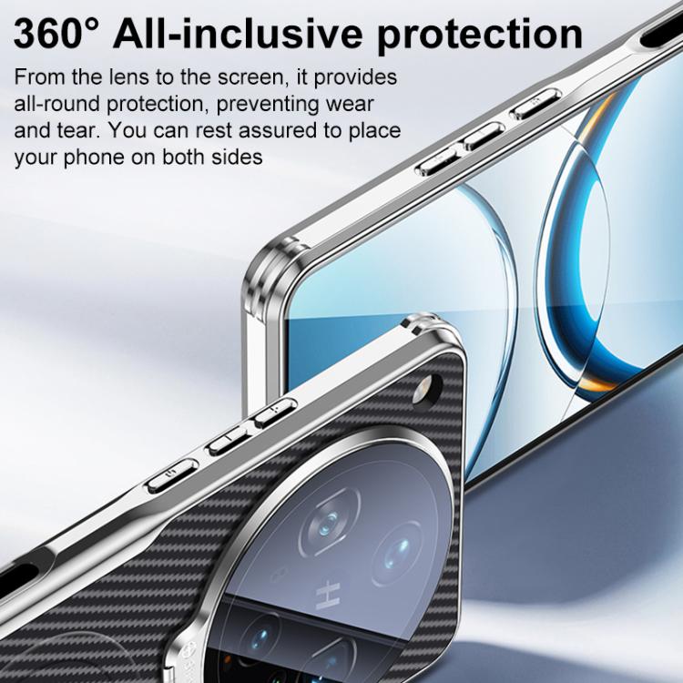 For OPPO Find X8 Ultra Carbon Fiber Textured Electroplated Lens Holder Magnetic Phone Case
