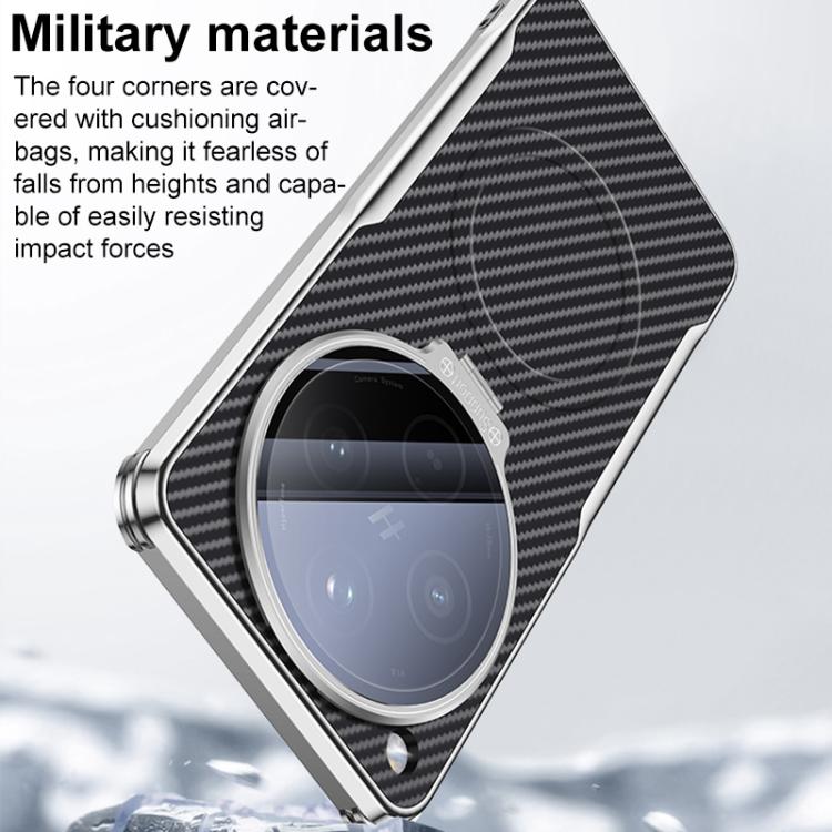 For OPPO Find X8 Carbon Fiber Textured Electroplated Lens Holder Magnetic Phone Case