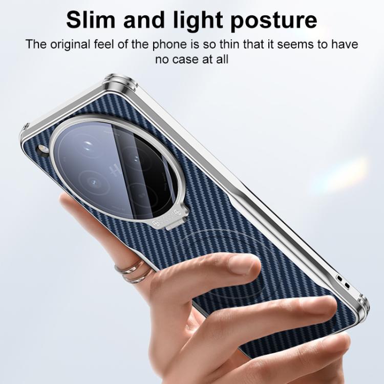 For OPPO Find X8 Carbon Fiber Textured Electroplated Lens Holder Magnetic Phone Case