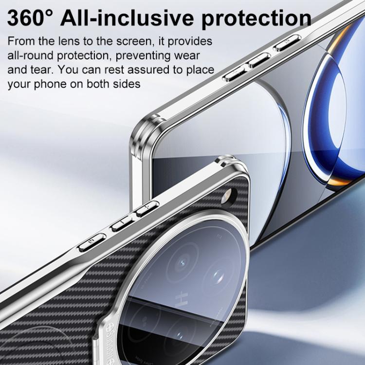For OPPO Find X8 Carbon Fiber Textured Electroplated Lens Holder Magnetic Phone Case