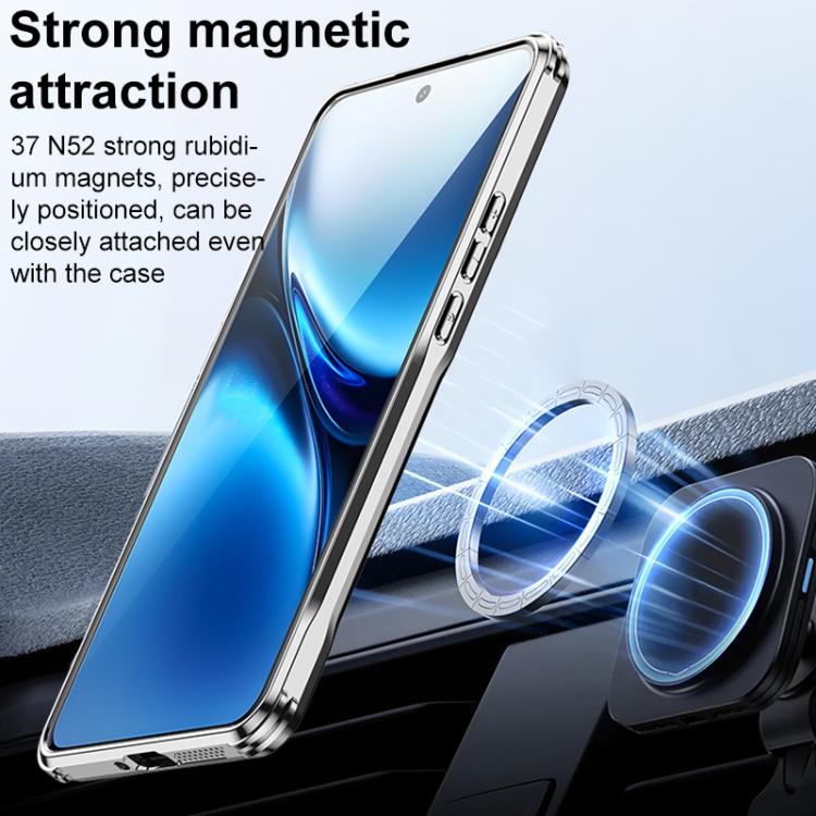 For vivo X200 Carbon Fiber Textured Electroplated Lens Holder Magnetic Phone Case