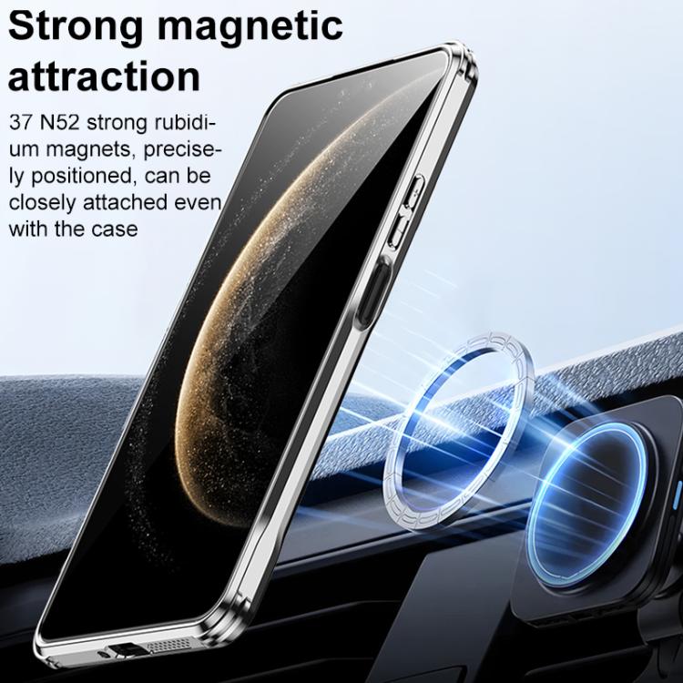 For Huawei Mate 60 Carbon Fiber Textured Electroplated Lens Holder Magnetic Phone Case