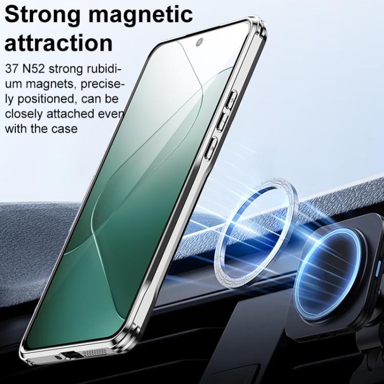 For Xiaomi 15 Carbon Fiber Textured Electroplated Lens Holder Magnetic Phone Case