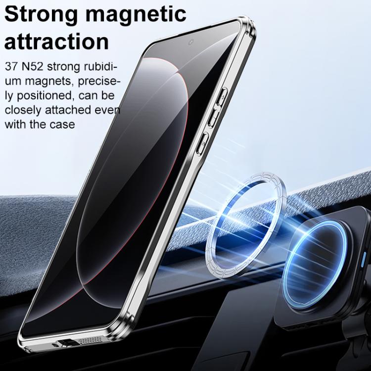 For Xiaomi 15 Ultra Carbon Fiber Textured Electroplated Lens Holder Magnetic Phone Case