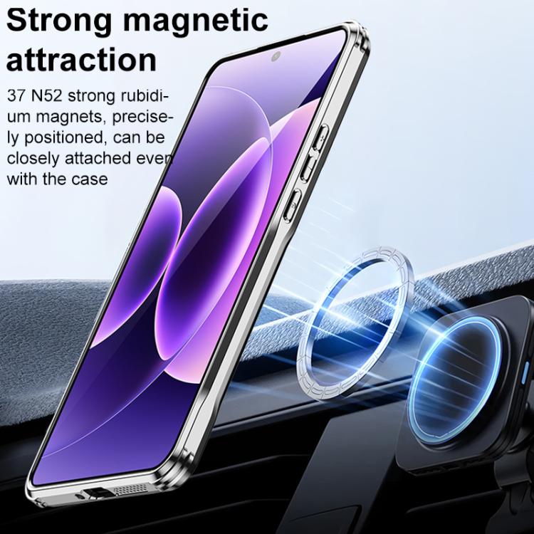 For Xiaomi 17 Pro Max Carbon Fiber Textured Electroplated Lens Holder Magnetic Phone Case