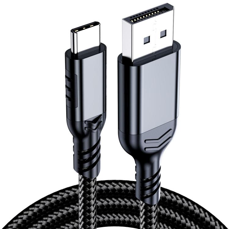 WG226 16K Ultra HD Type-C to DP 2.1 Display Cable Thunderbolt Adapter Cable No Logo, Length:1.5m - Black