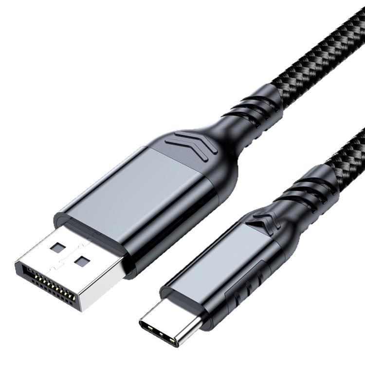 WG226 16K Ultra HD Type-C to DP 2.1 Display Cable Thunderbolt Adapter Cable No Logo, Length:1.8m - Black