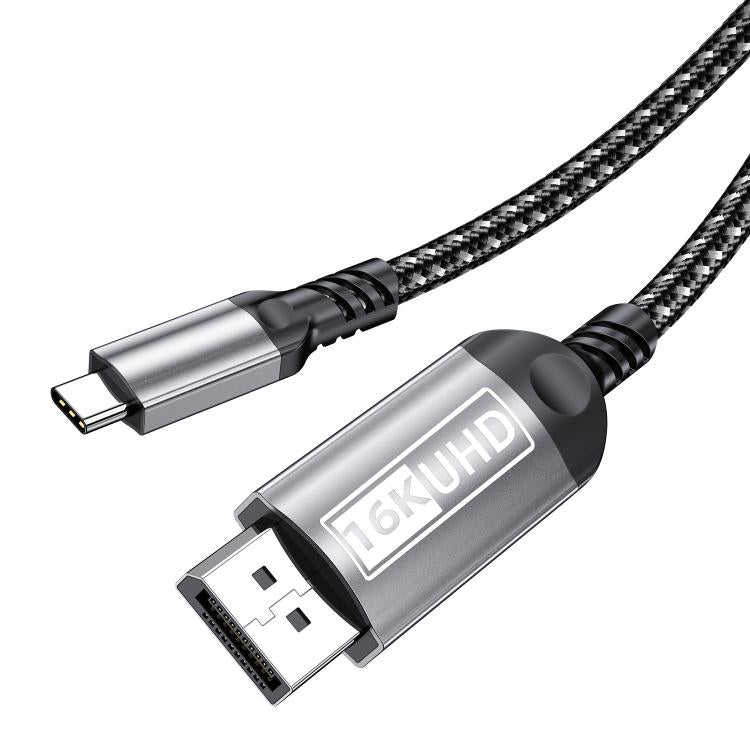 WG228 16K Ultra HD Type-C to DP 2.1 Display Cable Monitor Adapter Cable, Length:2m - Grey