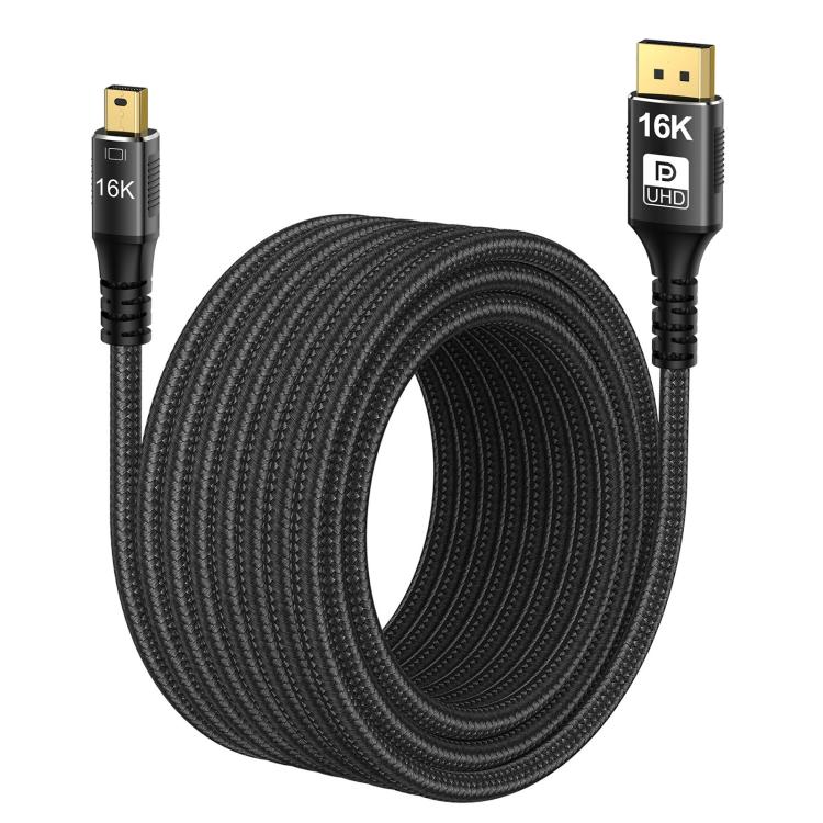 WG233 Mini DP to DP1.4 16K HD Video Adapter Cable, Length:1m - Black