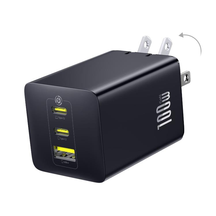Baseus EnerFill FE11 Dual Type-C, USB-A 100W Fast Charger, Plug Type:US Plug
