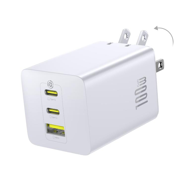 Baseus EnerFill FE11 Dual Type-C, USB-A 100W Fast Charger, Plug Type:US Plug