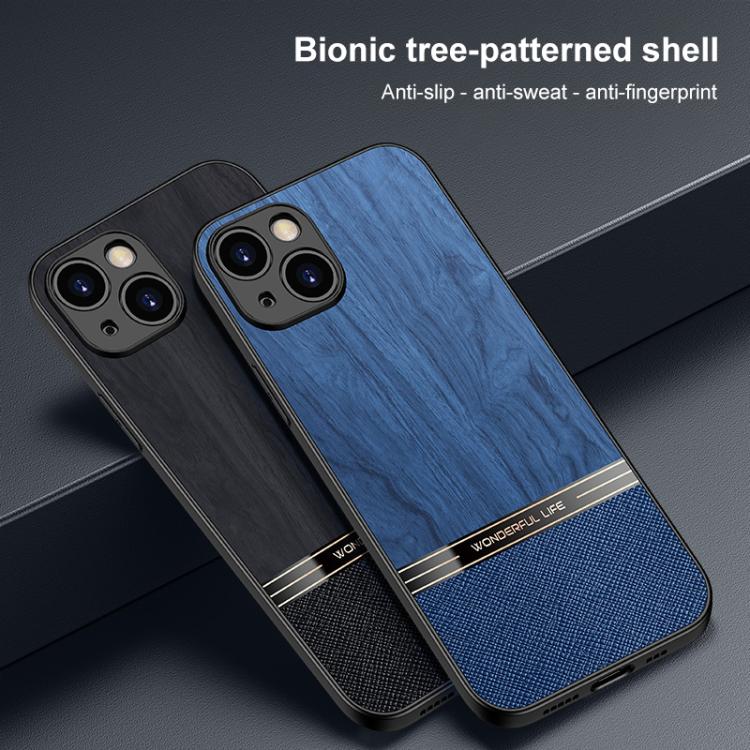 For iPhone 15 Bionic Tree Texture Full Coverage Phone Case