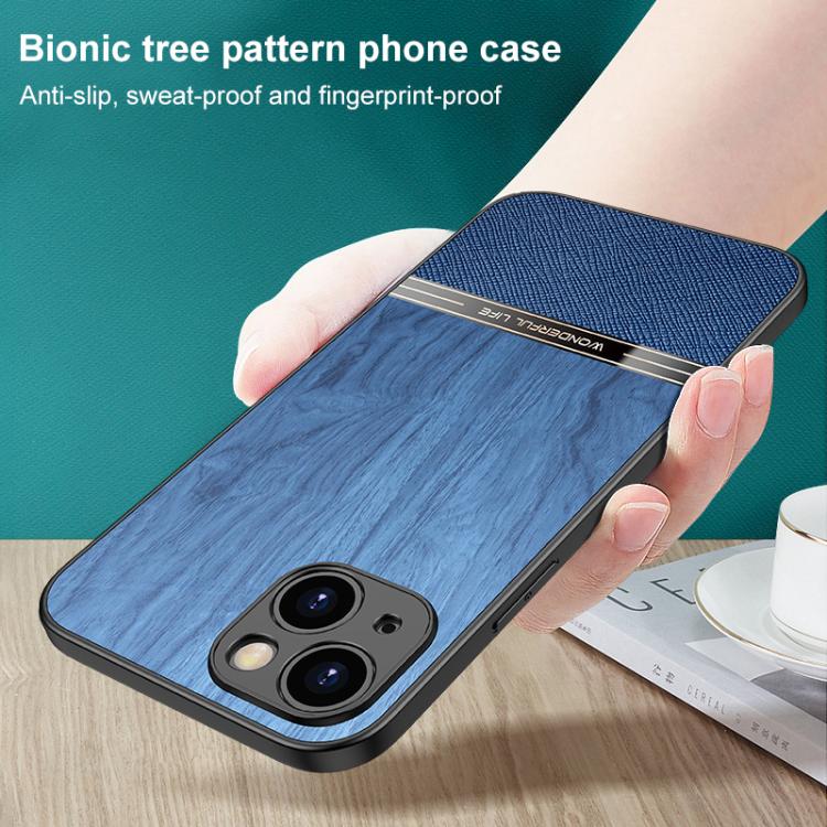 For iPhone 15 Plus Bionic Tree Texture Full Coverage Phone Case