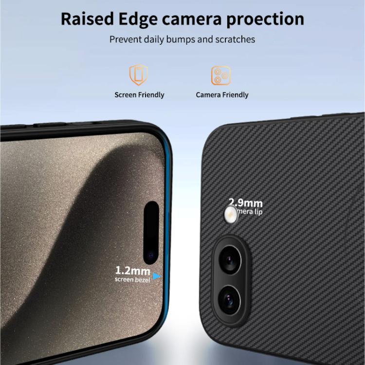 For Google Pixel 10a WANLONFENG TQ1 Series Magnetic Carbon Fiber Texture Phone Case with 2pcs Screen Films