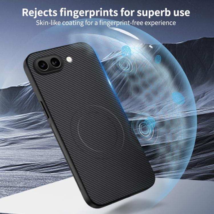 For Google Pixel 9a WANLONFENG TQ1 Series Magnetic Carbon Fiber Texture Phone Case with 2pcs Screen Films