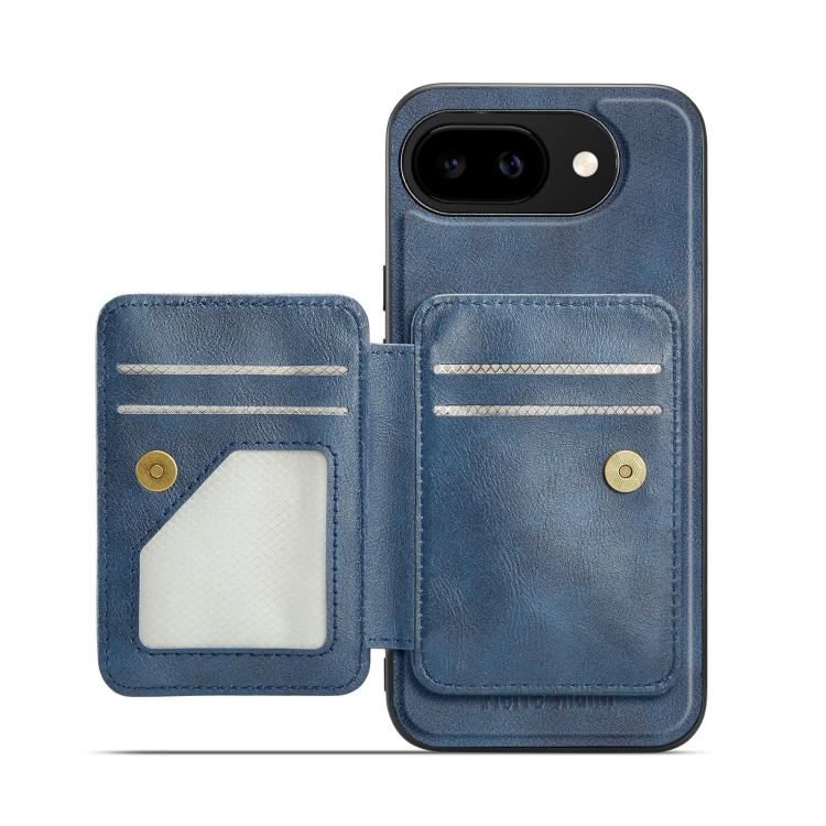 For Google Pixel 10a Fierre Shann FS028 MagSafe RFID Card Holder Back Phone Case