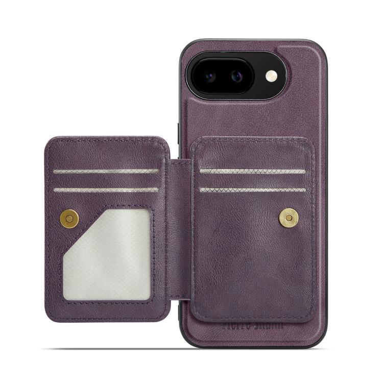 For Google Pixel 10a Fierre Shann FS028 MagSafe RFID Card Holder Back Phone Case