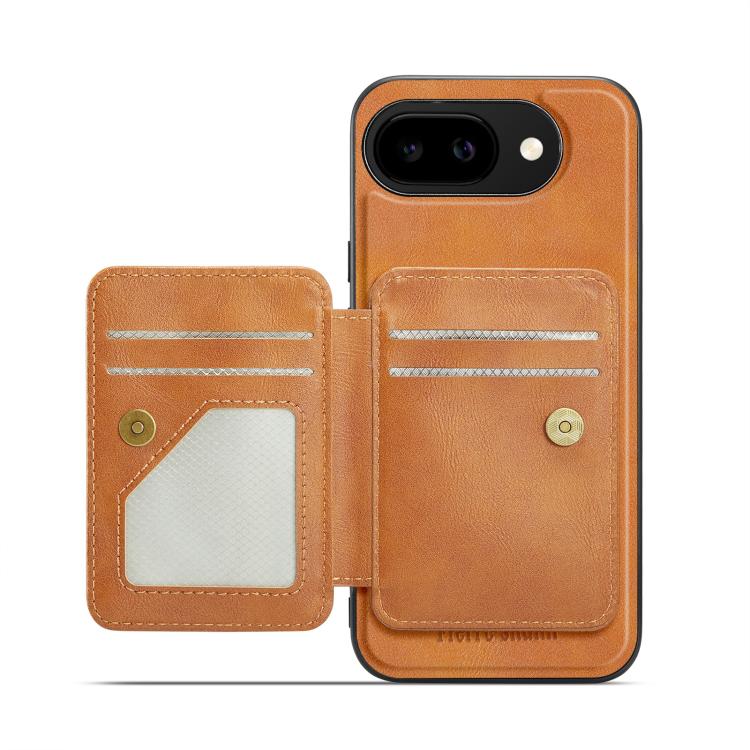 For Google Pixel 10a Fierre Shann FS028 MagSafe RFID Card Holder Back Phone Case