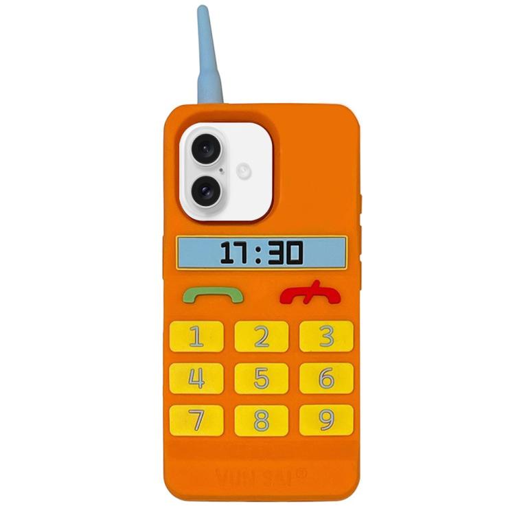 For iPhone 17 Creative Retro Brick Shockproof Phone Case - Orange