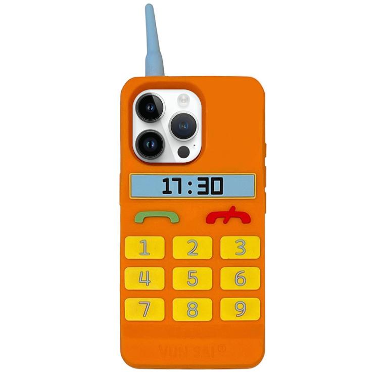 For iPhone 13 Pro Max Creative Retro Brick Shockproof Phone Case - Orange