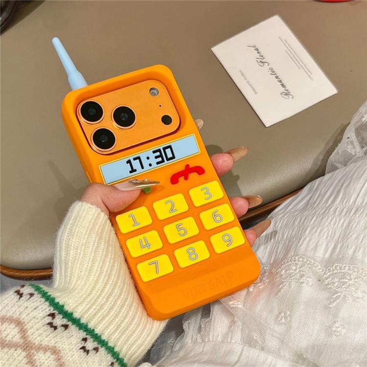 For iPhone 17 Creative Retro Brick Shockproof Phone Case - Orange
