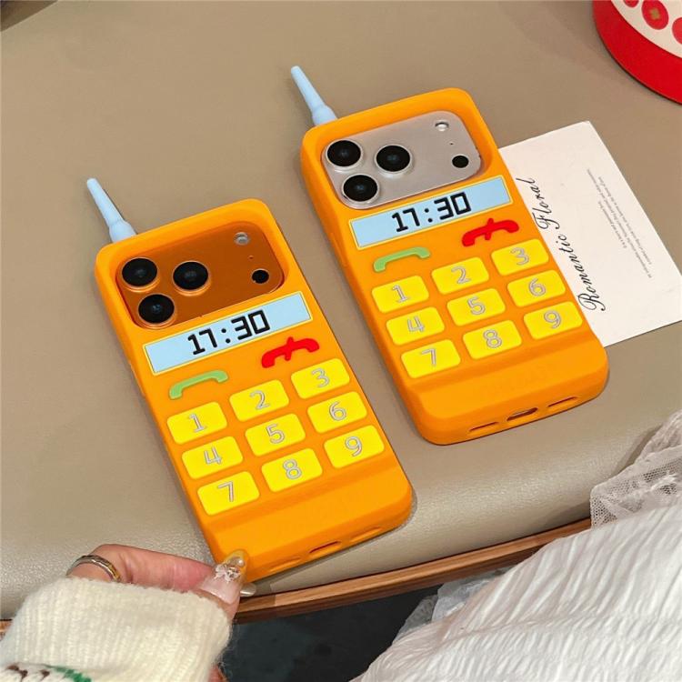 For iPhone 17 Creative Retro Brick Shockproof Phone Case - Orange