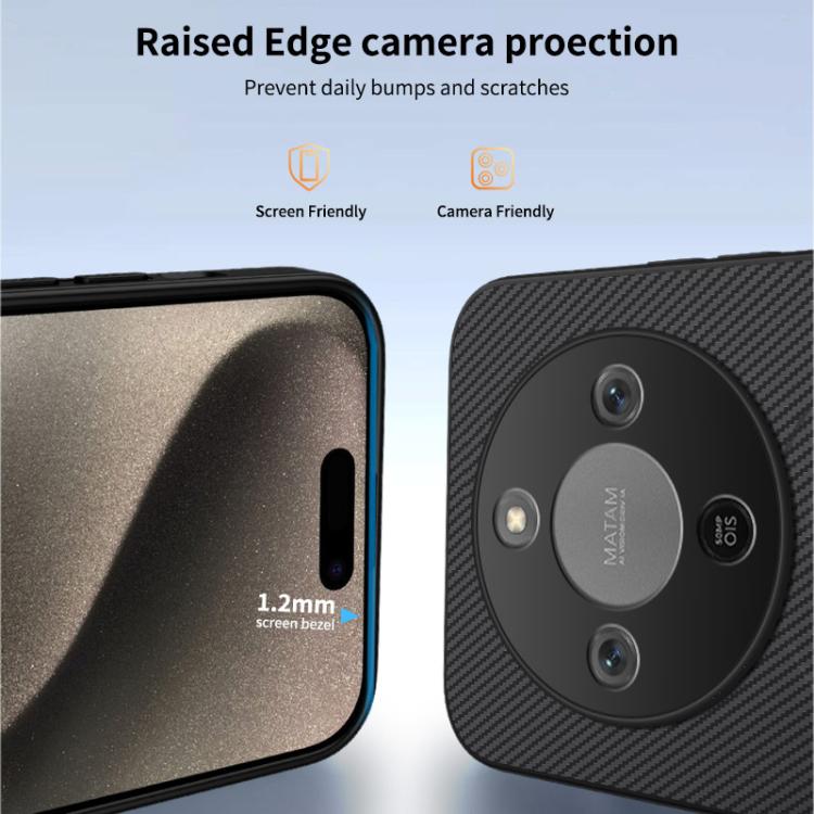 For Honor Magic8 Lite 5G / X9d 5G WANLONFENG TQ1 Series Magnetic Carbon Fiber Texture Phone Case with 2pcs Screen Films