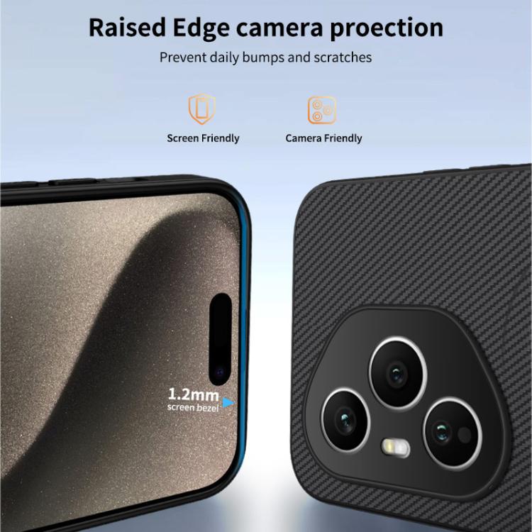 For Honor 400 Pro Global 160.8mm WANLONFENG TQ1 Series Magnetic Carbon Fiber Texture Phone Case with 2pcs Screen Films