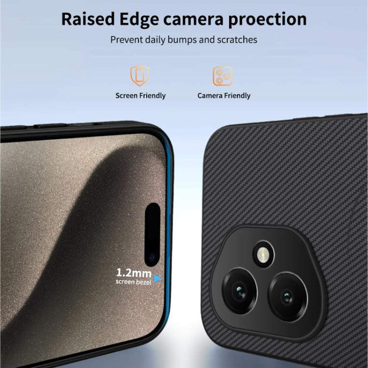 For Honor 400 Global 156.5mm WANLONFENG TQ1 Series Magnetic Carbon Fiber Texture Phone Case with 2pcs Screen Films