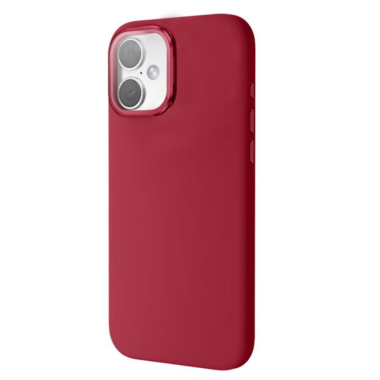 For iPhone 17 Liquid Silicone Magnetic Shockproof Phone Case with Lens Cover Kickstand