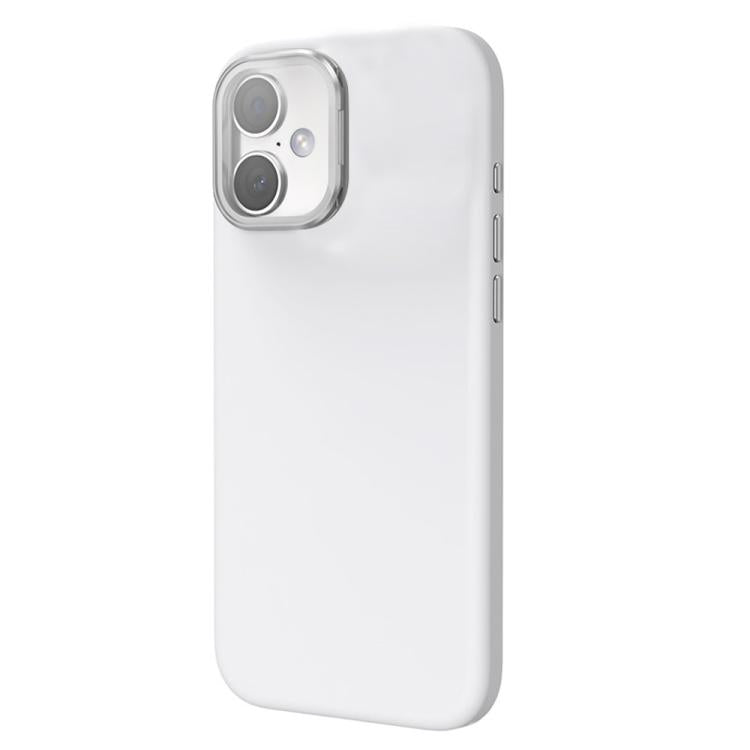 For iPhone 17 Liquid Silicone Magnetic Shockproof Phone Case with Lens Cover Kickstand