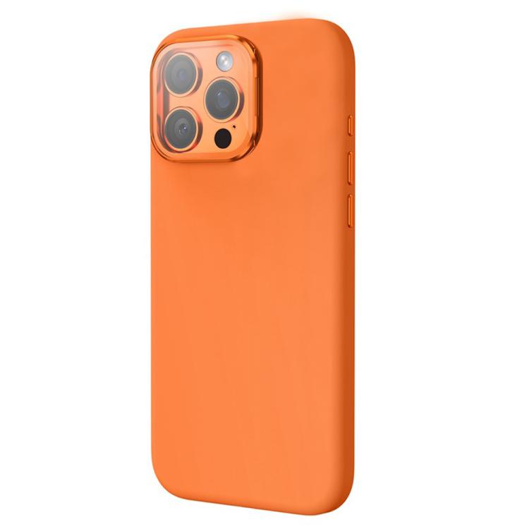 For iPhone 16 Pro Max Liquid Silicone Magnetic Shockproof Phone Case with Lens Cover Kickstand