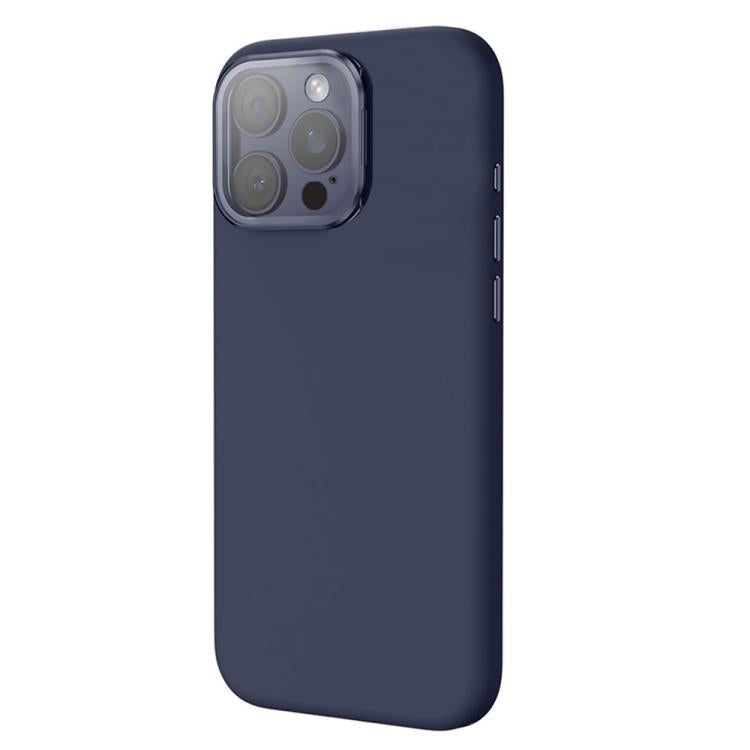 For iPhone 16 Pro Max Liquid Silicone Magnetic Shockproof Phone Case with Lens Cover Kickstand