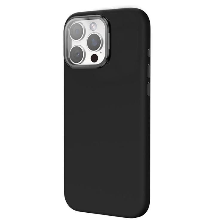 For iPhone 16 Pro Max Liquid Silicone Magnetic Shockproof Phone Case with Lens Cover Kickstand