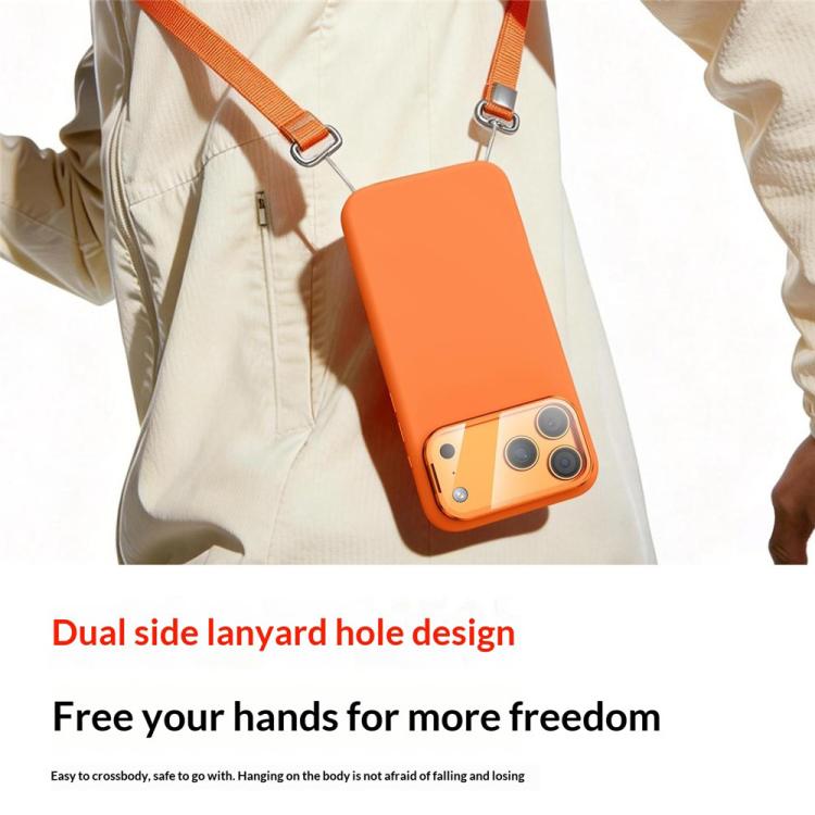 For iPhone 17 Pro Max Liquid Silicone Magnetic Shockproof Phone Case with Lens Cover Kickstand