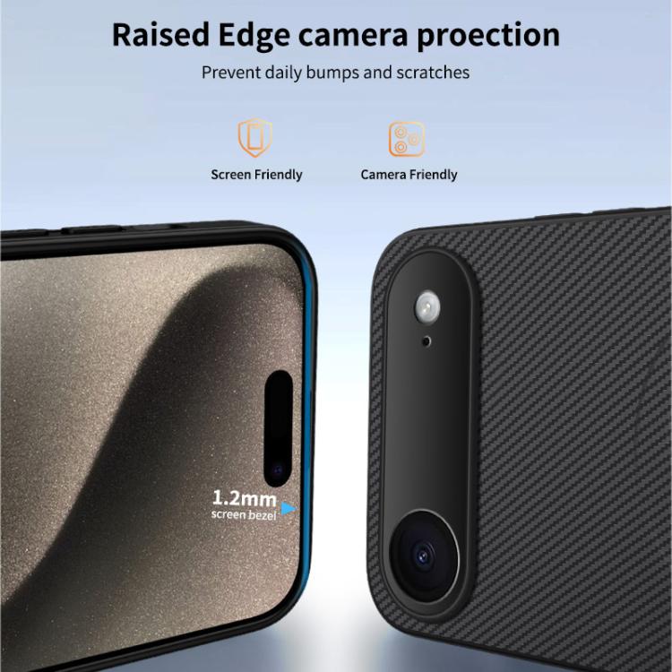 For iPhone Air WANLONFENG TQ1 Series Magnetic Carbon Fiber Texture Phone Case with 2pcs Screen Films