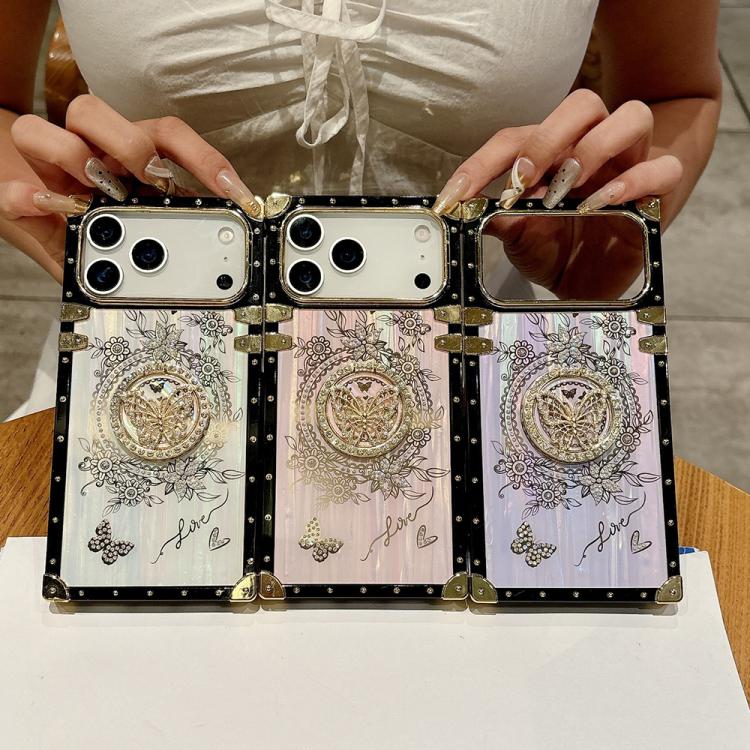 For iPhone 17 Pro Max Rhinestone Decor Butterfly Pattern TPU + PC Phone Case