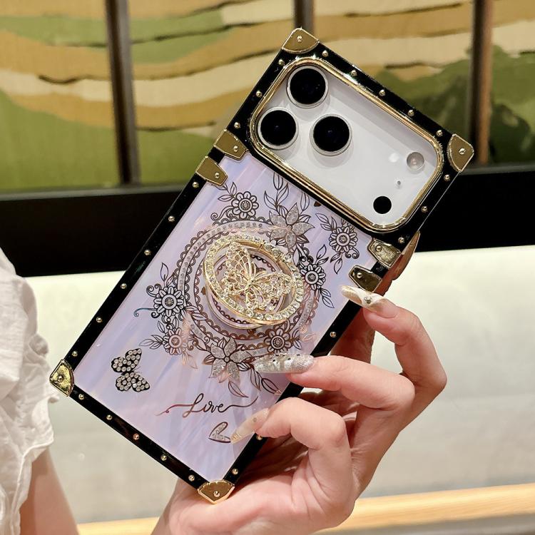 For iPhone 17 Pro Max Rhinestone Decor Butterfly Pattern TPU + PC Phone Case