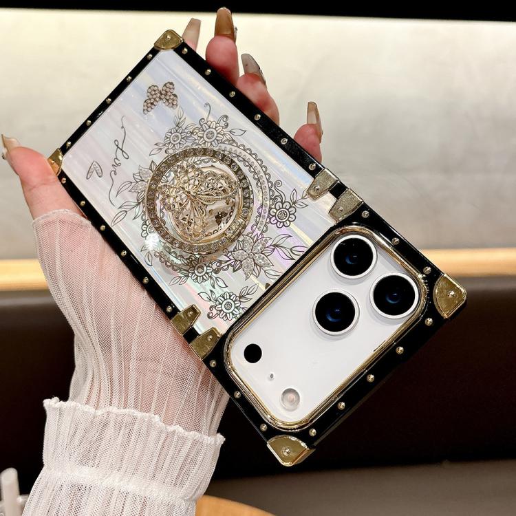 For iPhone 17 Pro Rhinestone Decor Butterfly Pattern TPU + PC Phone Case